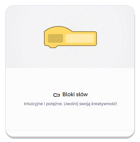Aplikacja Coding Canvas - tryb Bloki słów